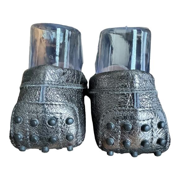 TOD'S Double T metallic cracked-leather loafers with dust bag size 9 (39) - Picture 11 of 13